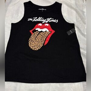 Torrid The Rolling Stones Black Graphic Tank Top with Leopard Tongue